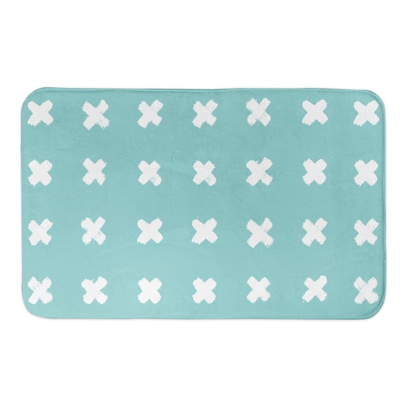 Creative Products Teal Crosses 34x21 Bath Mat