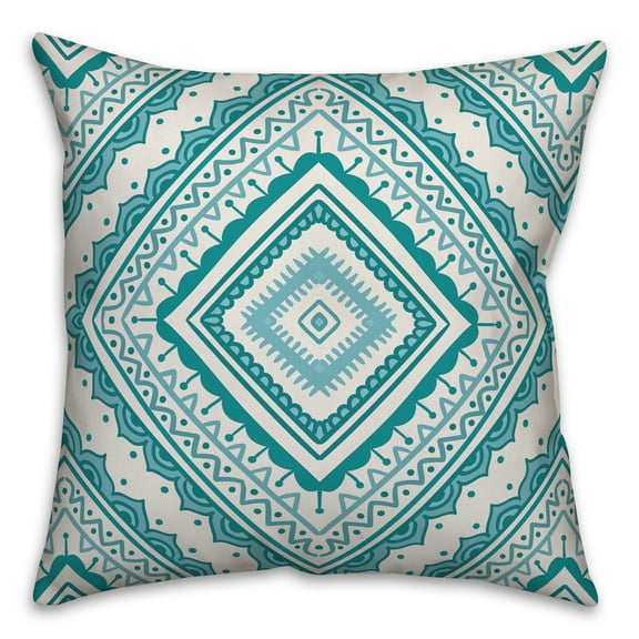 Creative Products Teal Diamond Mandala 16x16 Spun Poly Pillow