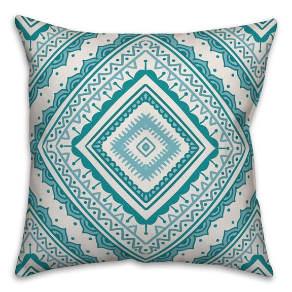 Creative Products Teal Diamond Mandala 20x20 Spun Poly Pillow
