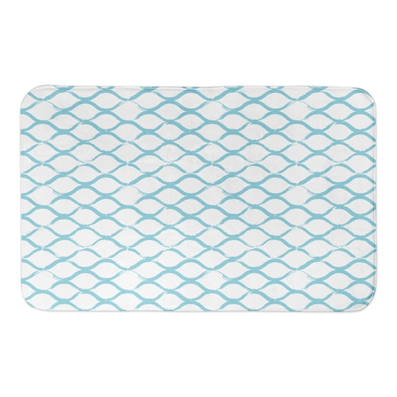 Creative Products Teal Fishnet Pattern 34x21 Bath Mat