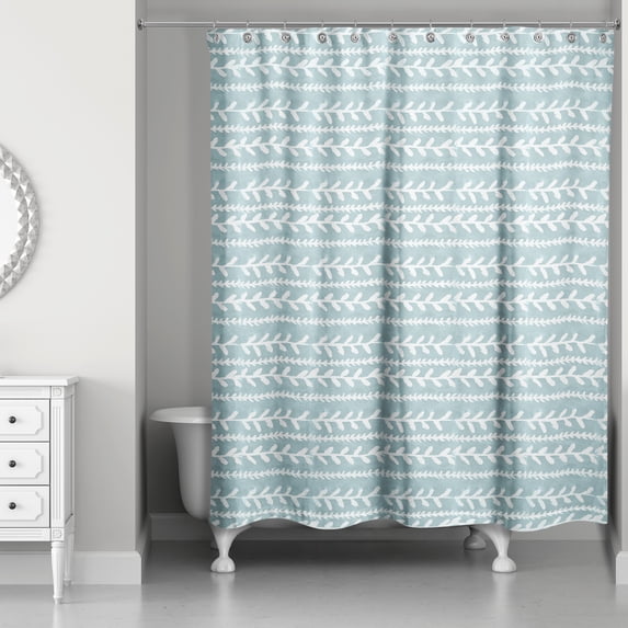 Creative Products Teal Floral Vines 71x74 Shower Curtain