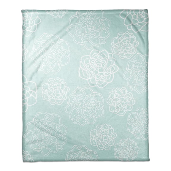 Creative Products Teal Florals 50x60 Throw Blanket