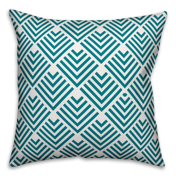 Creative Products Teal Geometric Arrow 18x18 Indoor / Outdoor Pillow