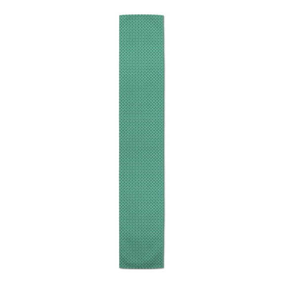 Creative Products Teal Geometric Hexagon 16x72 Poly Twill Table Runner