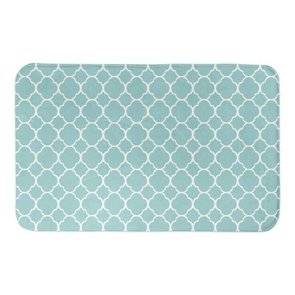 Creative Products Teal Lattice Pattern 34x21 Bath Mat
