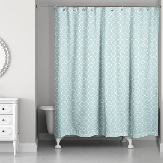 Creative Products Teal Lattice Pattern 71x74 Shower Curtain