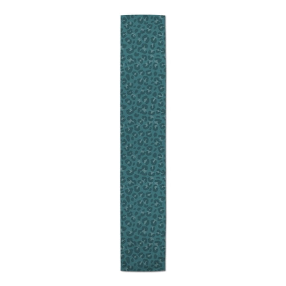 Creative Products Teal Leopard 16 x 72 Cotton Twill Table Runner