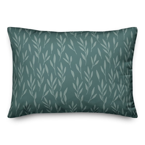Creative Products Teal Mint Leaf Pattern 14x20 Spun Poly Pillow