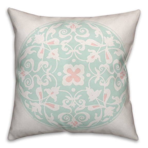 Creative Products Teal Moroccan Circle 18x18 Throw Pillow