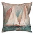 thumbnail image 1 of Creative Products Teal Sailboat Painting 18x18 Indoor / Outdoor Pillow, 1 of 3