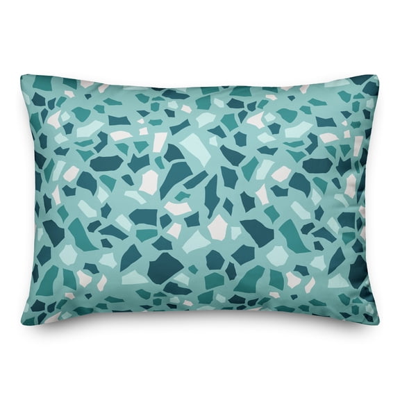 Creative Products Teal Terrazzo Pattern 14x20 Spun Poly Pillow