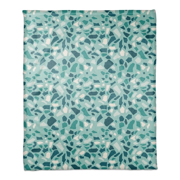 Creative Products Teal Terrazzo Pattern 50x60 Coral Fleece Blanket