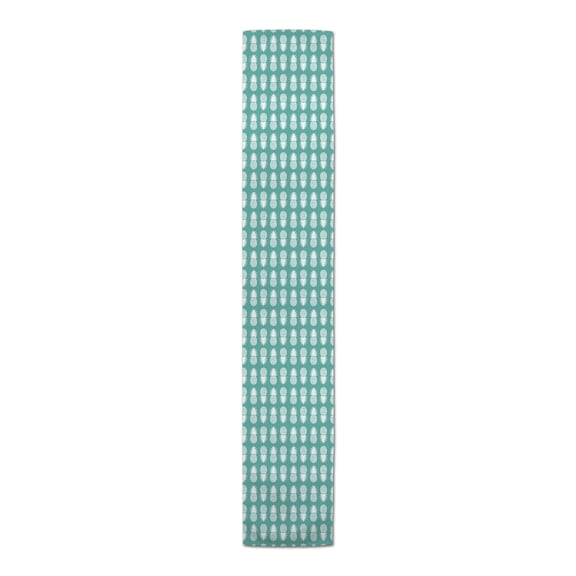 Creative Products Teal Tropical Pineapples 16x90 Poly Twill Table Runner