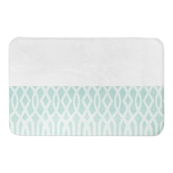 Creative Products Teal Watercolor Pattern 34x21 Bath Mat