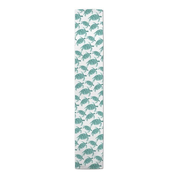 Creative Products Teal Watercolor Sea Turtle 16x72 Poly Twill Table Runner