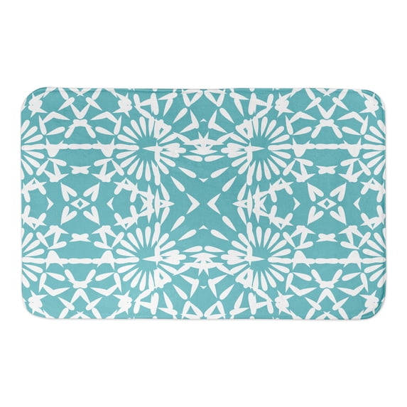 Creative Products Teal Watercolor Starburst 34x21 Bath Mat