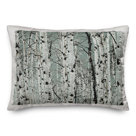 Creative Products Teal Winter Birches 14x20 Spun Poly Pillow