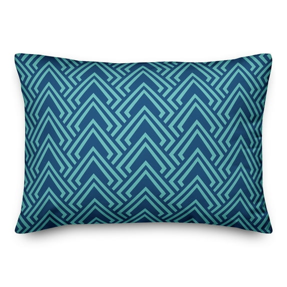 Creative Products Teal and Blue Diamond Pattern 14x20 Indoor / Outdoor Pillow