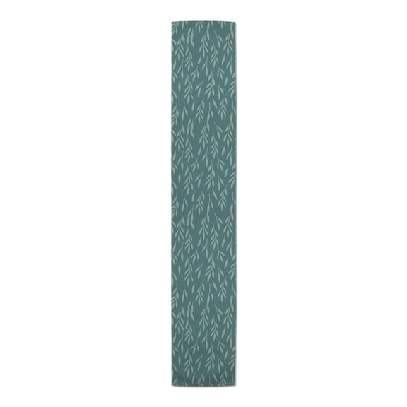 Creative Products Teal and Mint Leaves 16x72 Cotton Twill Table Runner