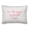 thumbnail image 1 of Creative Products Ten Thousand Goodnight Kisses in Pink Text on White 14x20 Spun Poly Pillow, 1 of 1