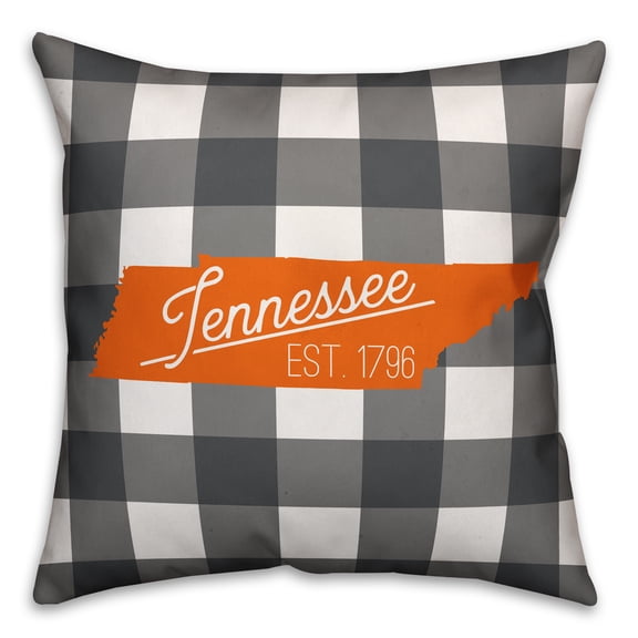 Creative Products Tennessee Buffalo Check 18x18 Spun Poly Pillow