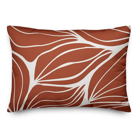 Creative Products Terra Cotta Modern Leaf Lines 14x20 Indoor / Outdoor Pillow