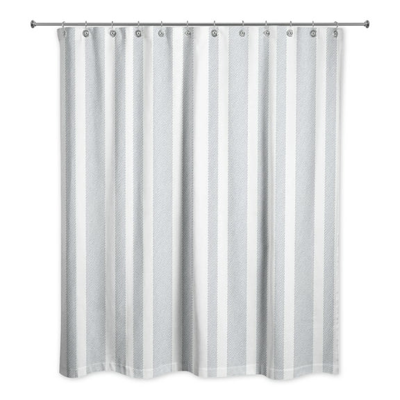 Creative Products Textured Blue Stripes 71x74 Shower Curtain