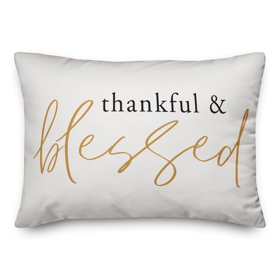 Creative Products Thankful Blessed Orange 14x20 Spun Poly Pillow
