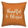thumbnail image 1 of Creative Products Thankful & Blessed in Orange 18 x 18 Spun Poly Pillow, 1 of 3