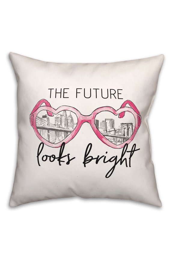 The Future Looks Bright Sunglasses 18x18 Spun Poly Pillow