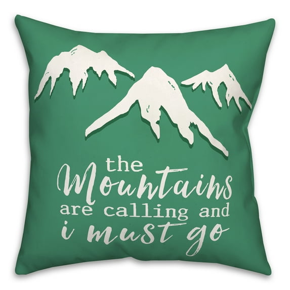 Creative Products The Mountains Are Calling 18 x 18 Spun Poly Pillow
