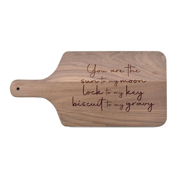Creative Products The Sun to my Moon 17 x 8 Walnut Paddle Cutting Board