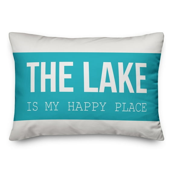 Creative Products The lake is my happy place 14x20 Indoor / Outdoor Pillow