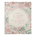 thumbnail image 1 of Creative Products Think Happy Be Happy 50x60 Coral Fleece Blanket, 1 of 3