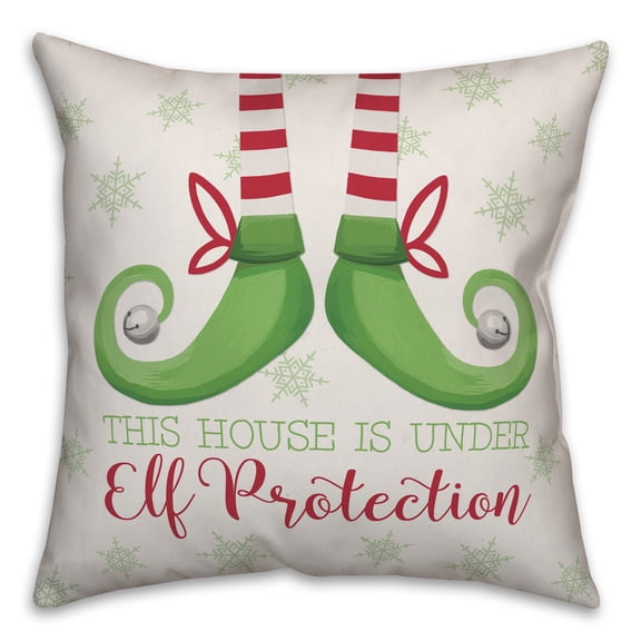 Creative Products This House Is Under Elf Protection 16x16 Spun Poly Pillow