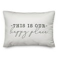 thumbnail image 1 of Creative Products This Is Our Happy Place White and Black 14x20 Indoor / Outdoor Pillow, 1 of 8