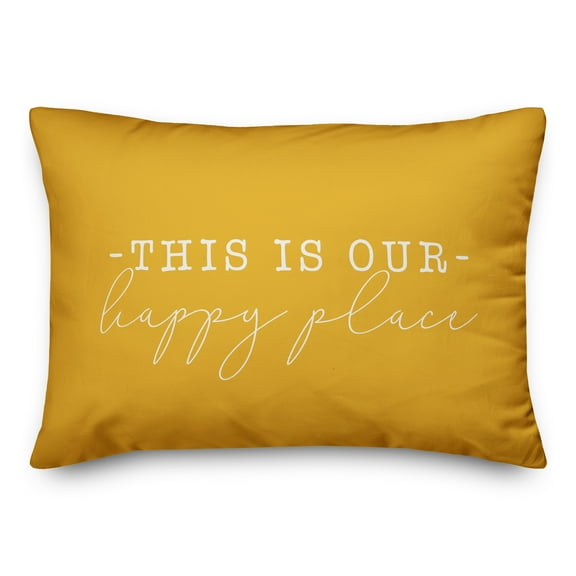Creative Products This Is Our Happy Place Yellow 14x20 Indoor / Outdoor Pillow