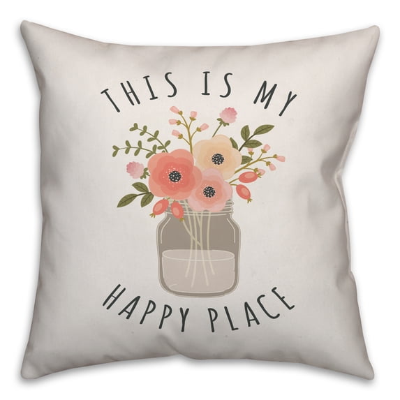 Creative Products This is My Happy Place 18x18 Spun Poly Pillow