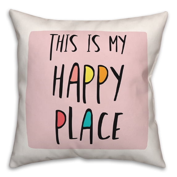 Creative Products This is My Happy Place Orange 16 x 16 Spun Poly Pillow