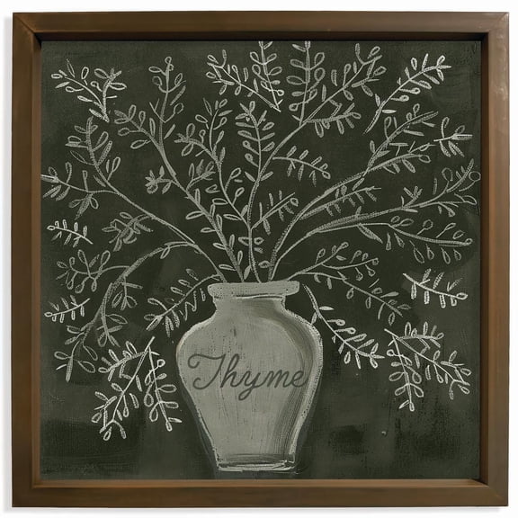 Creative Products Thyme Plant 16 x 16 Brown Framed Print