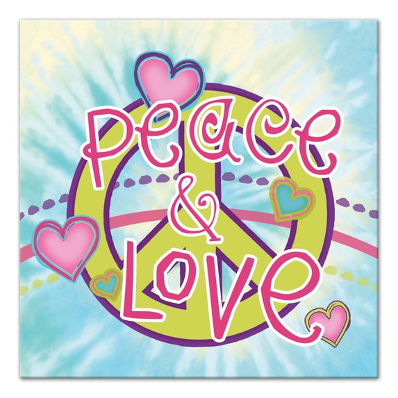 Creative Products Tie Dye Peace And Love 16x16 Canvas Wall Art