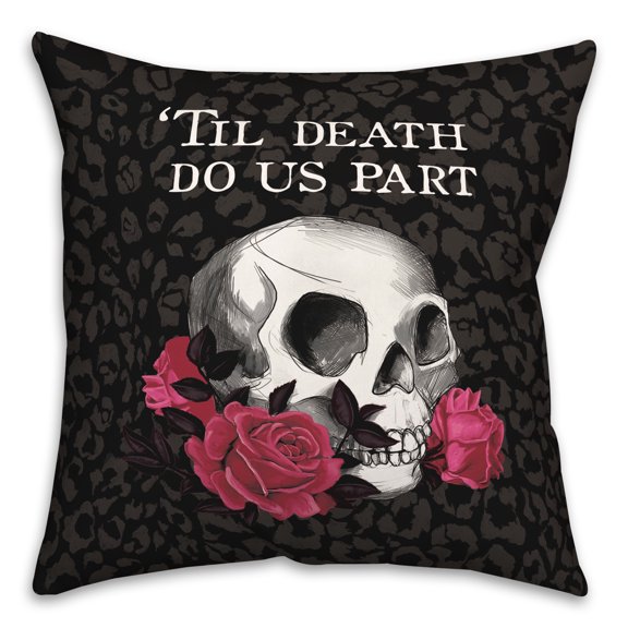 Creative Products Til Death Do Us Part Skull 20 x 20 Spun Poly Pillow