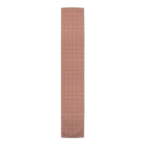 Creative Products Tile Pattern Rust 16x90 Poly Twill Table Runner