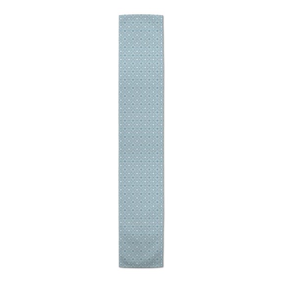 Creative Products Tile Pattern Sky Blue 16x90 Poly Twill Table Runner