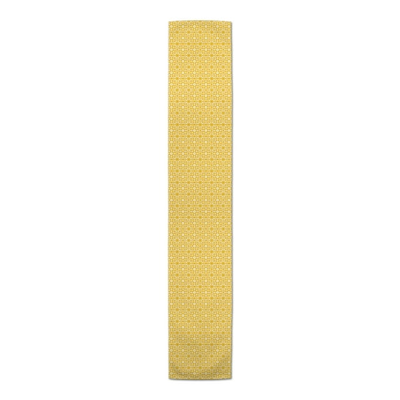 Creative Products Tile Pattern Yellow 16x72 Poly Twill Table Runner