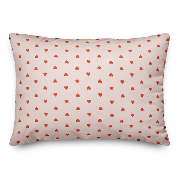 Creative Products Tiny Hearts Pattern in Red and Pink 14x20 Spun Poly Pillow