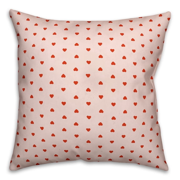 Creative Products Tiny Hearts Pattern in Red and Pink 18x18 Spun Poly Pillow