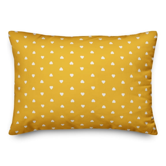 Creative Products Tiny Hearts Pattern in Yellow 14x20 Spun Poly Pillow