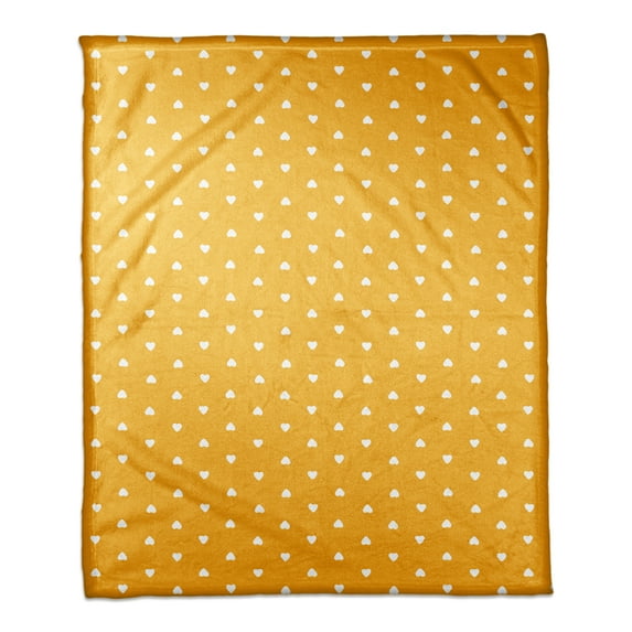 Creative Products Tiny Hearts Pattern in Yellow 50x60 Coral Fleece Blanket