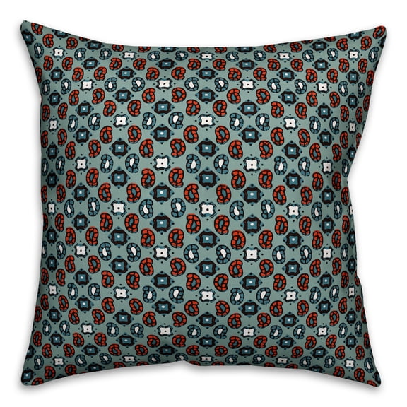 Creative Products Tiny Paisley Pattern in Blue 20x20 Spun Poly Pillow